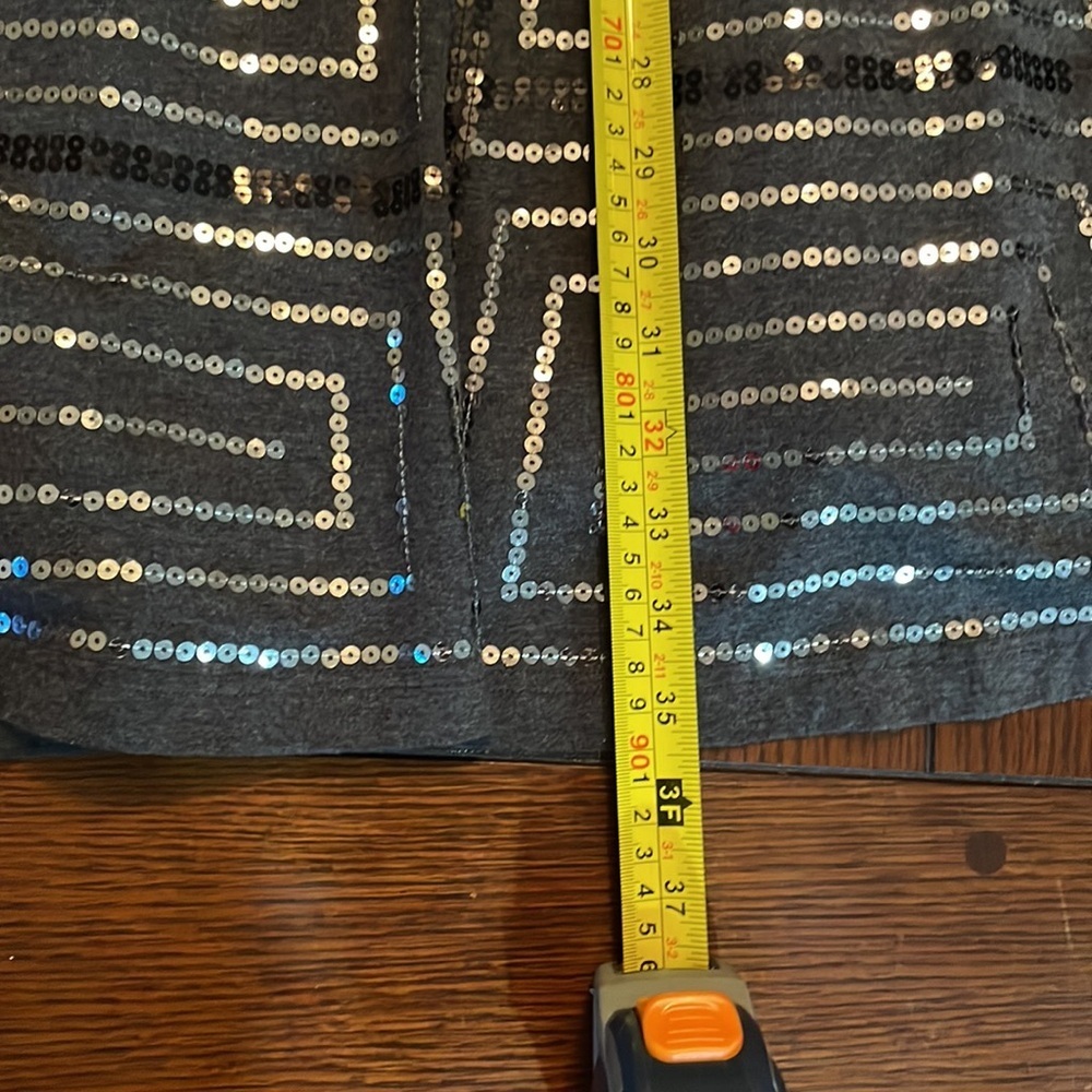 Sequined Lined Maxi Skirt. Elegant. Gray. Size 18 - Picture 11 of 12